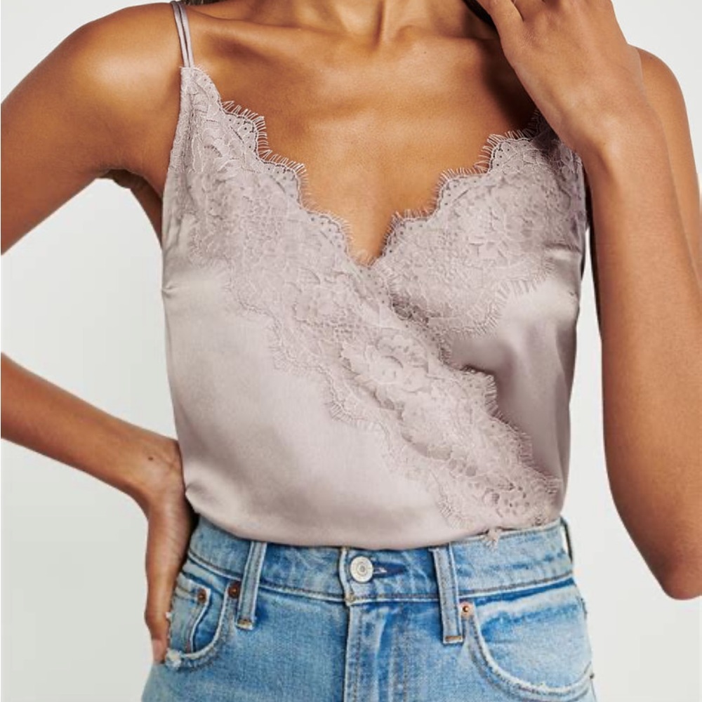 Abercrombie & Fitch Satin & Lace Wrap Front Thong Bodysuit (S)